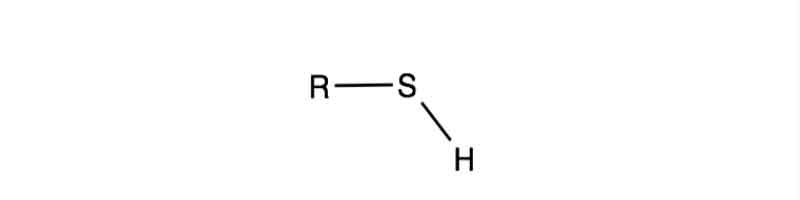 Общая молекулярная структура меркаптанов (R-SH)